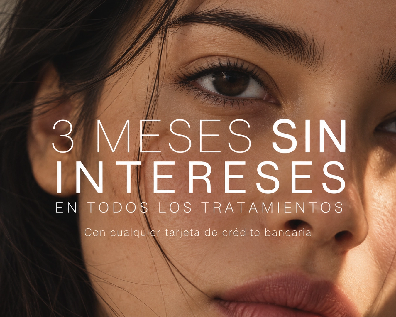 Imagen promocional de aesthetic doctors que anuncia 3 meses sin intereses en todos los tratamientos pagando con tarjeta de crédito bancaria